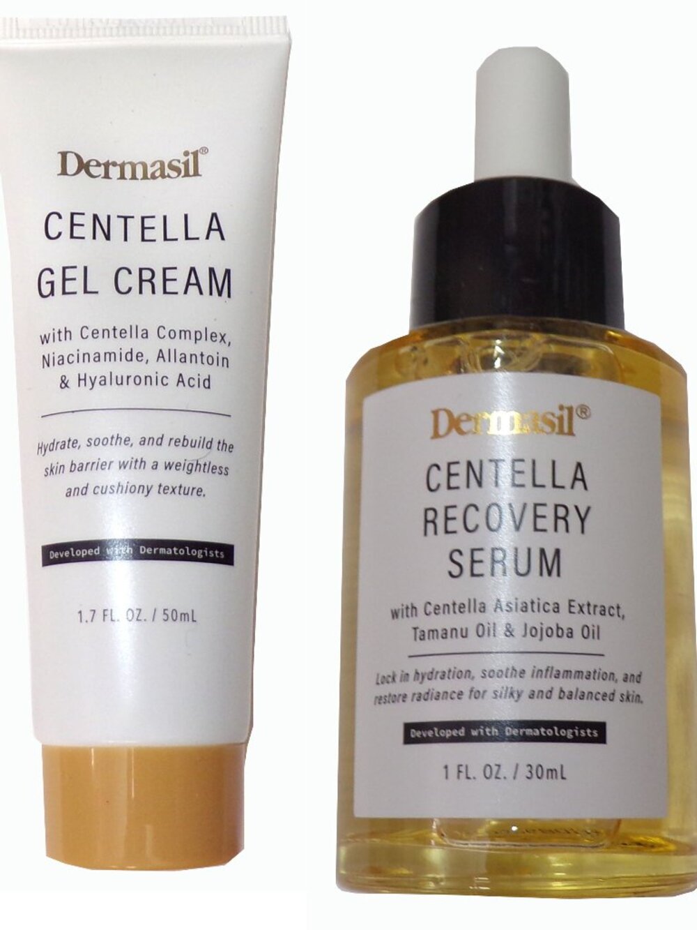 Dermasil Centella Gel Cream & Centella Recovery Serum Skincare Routine Set, 2.7